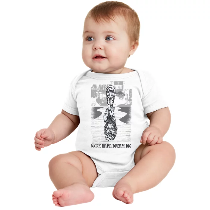 Work Hard Dream Big Tiger Baby Bodysuit