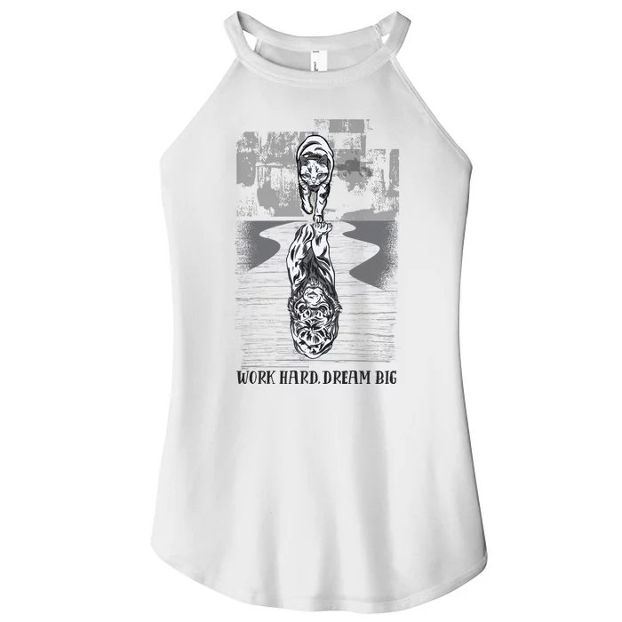 Work Hard Dream Big Tiger Women’s Perfect Tri Rocker Tank