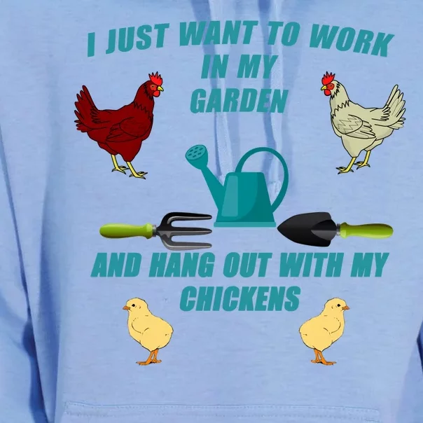 Work In My Garden Hang Out With My Chickens Unisex Surf Hoodie