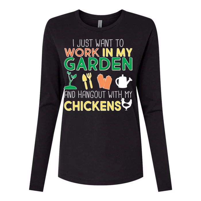 Work In My Garden Hangout With My Chickens Womens Cotton Relaxed Long Sleeve T-Shirt