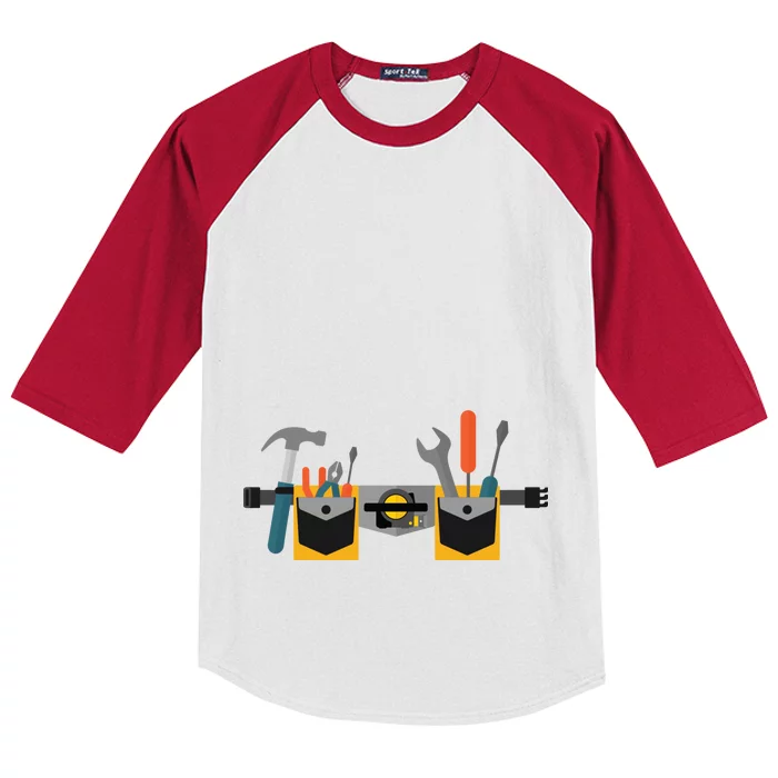 Workman Tool Belt Handyman Costume Kids Colorblock Raglan Jersey