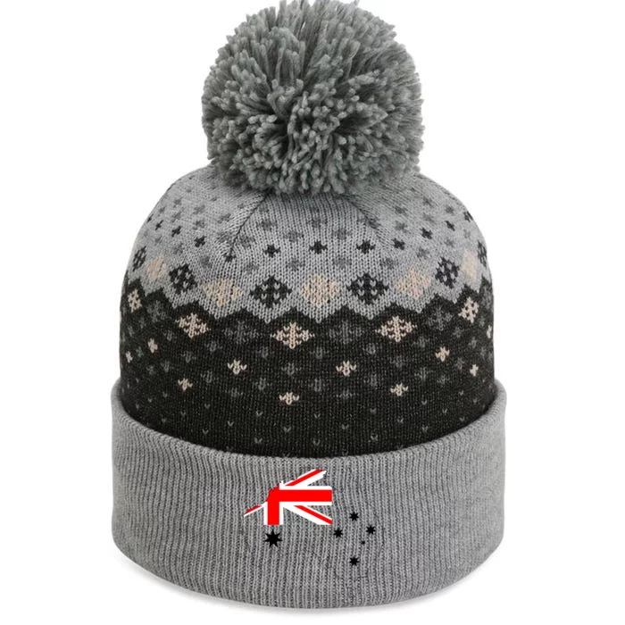 World Australia Map Flag The Baniff Cuffed Pom Beanie