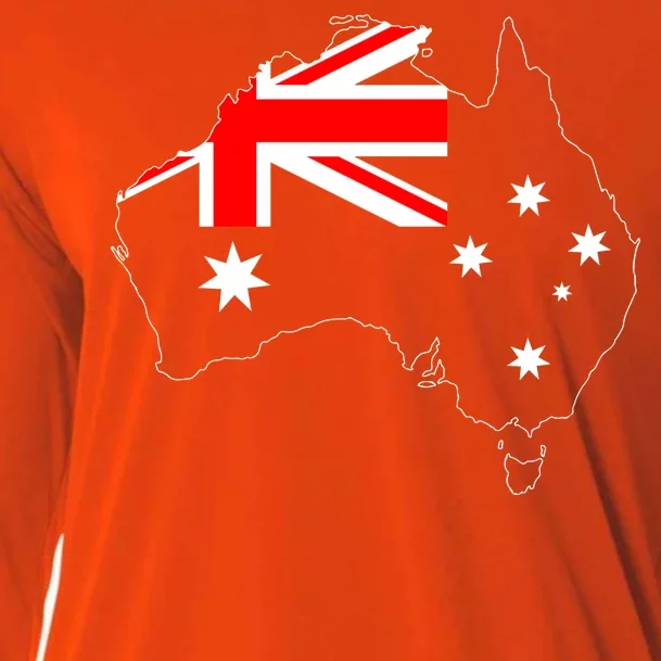 World Australia Map Flag Cooling Performance Long Sleeve Crew