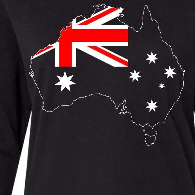 World Australia Map Flag Womens Cotton Relaxed Long Sleeve T-Shirt