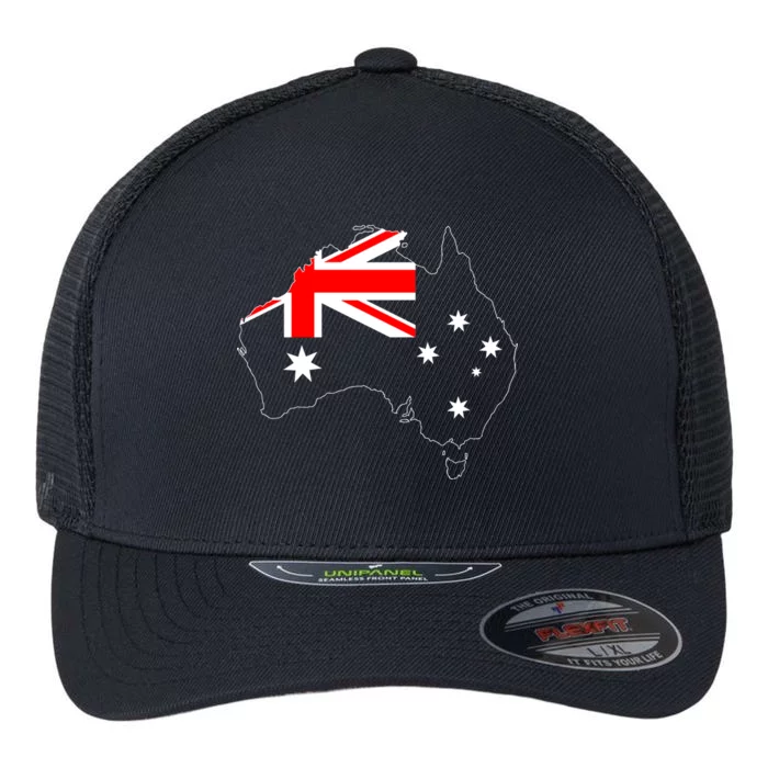 World Australia Map Flag Flexfit Unipanel Trucker Cap