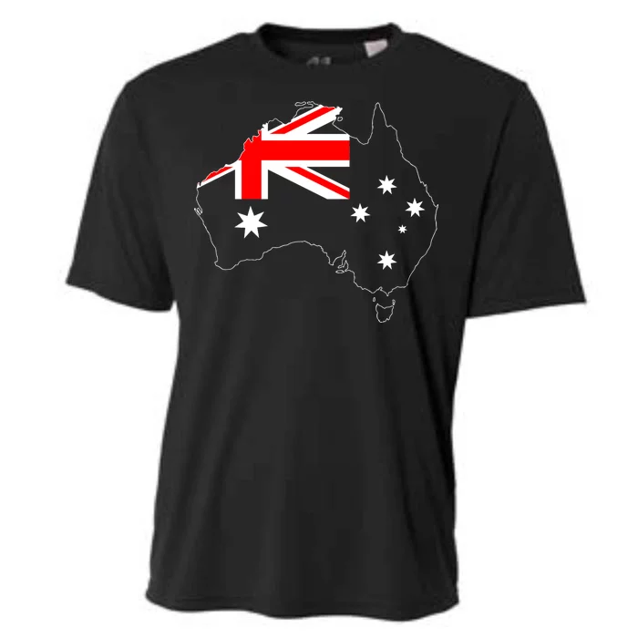 World Australia Map Flag Cooling Performance Crew T-Shirt