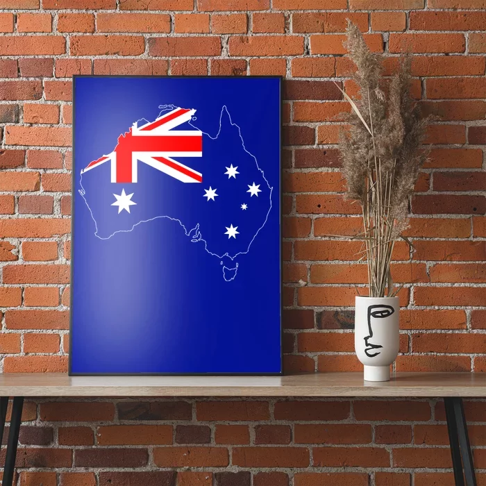 World Australia Map Flag Poster