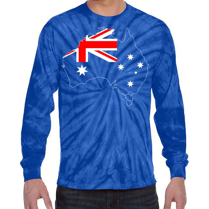 World Australia Map Flag Tie-Dye Long Sleeve Shirt