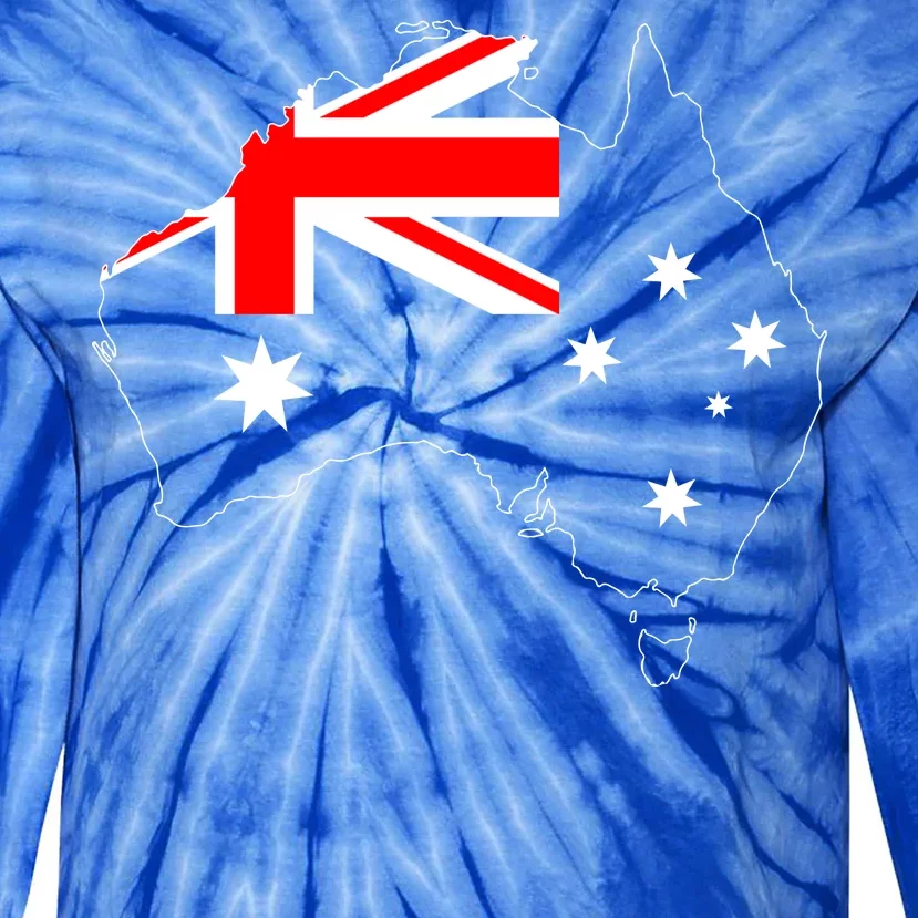 World Australia Map Flag Tie-Dye Long Sleeve Shirt