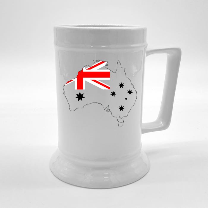 World Australia Map Flag Front & Back Beer Stein