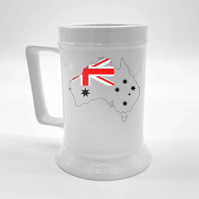 World Australia Map Flag Front & Back Beer Stein