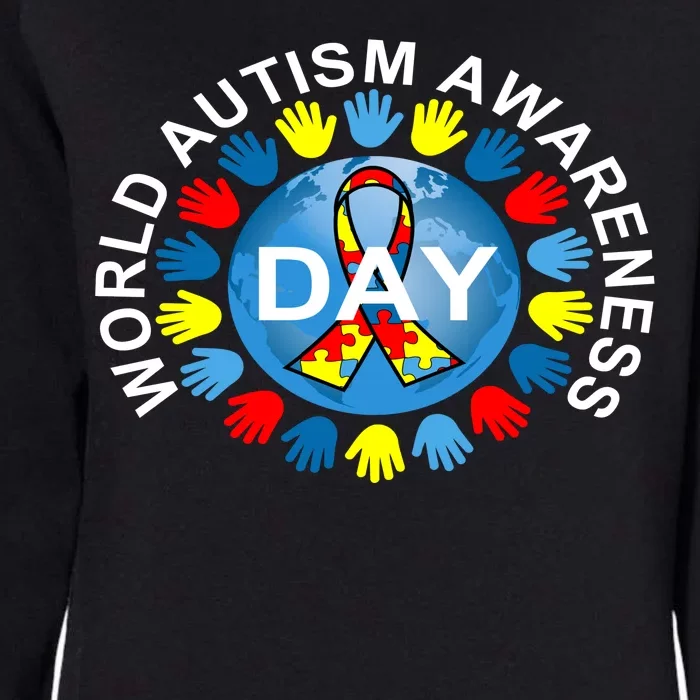 World Autism Awareness Day Earth Puzzle Ribbon Womens California Wash Sweatshirt