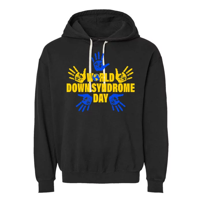 World Down Syndrome Day Hand Print Garment-Dyed Fleece Hoodie