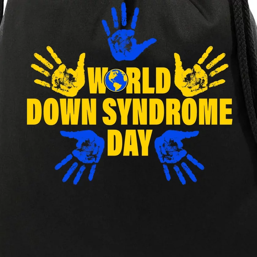 World Down Syndrome Day Hand Print Drawstring Bag