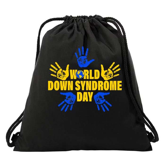 World Down Syndrome Day Hand Print Drawstring Bag