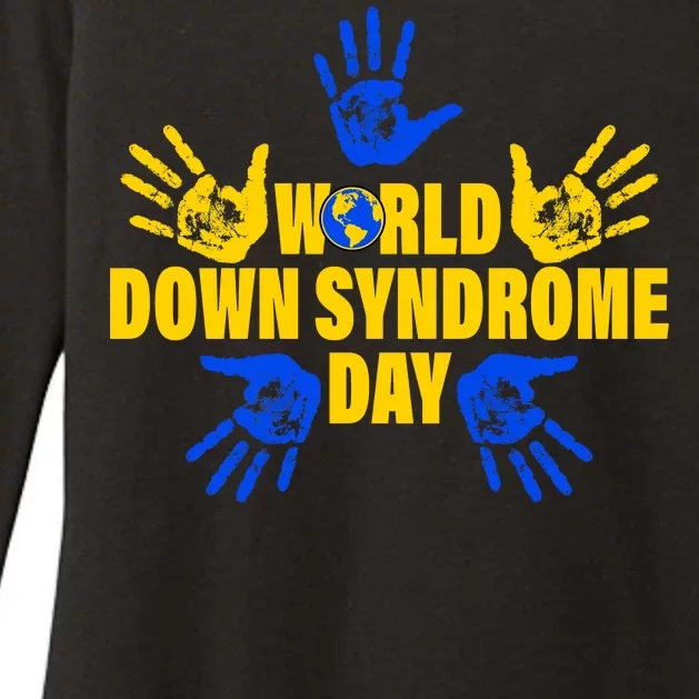 World Down Syndrome Day Hand Print Womens CVC Long Sleeve Shirt