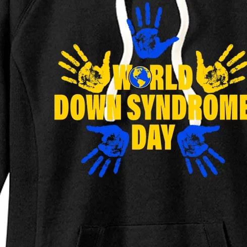 World Down Syndrome Day Hand Print Women's Fleece Hoodie