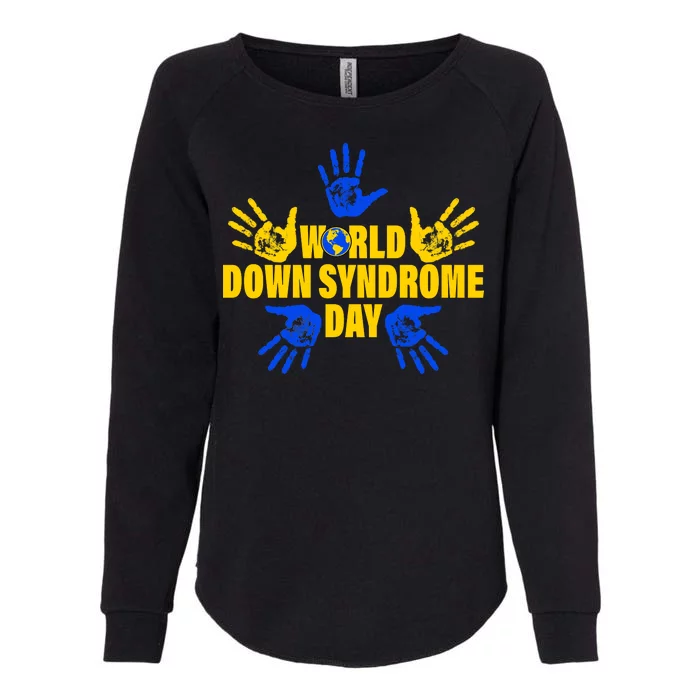 World Down Syndrome Day Hand Print Womens California Wash Sweatshirt