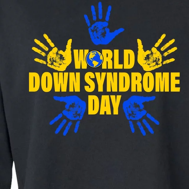 World Down Syndrome Day Hand Print Cropped Pullover Crew