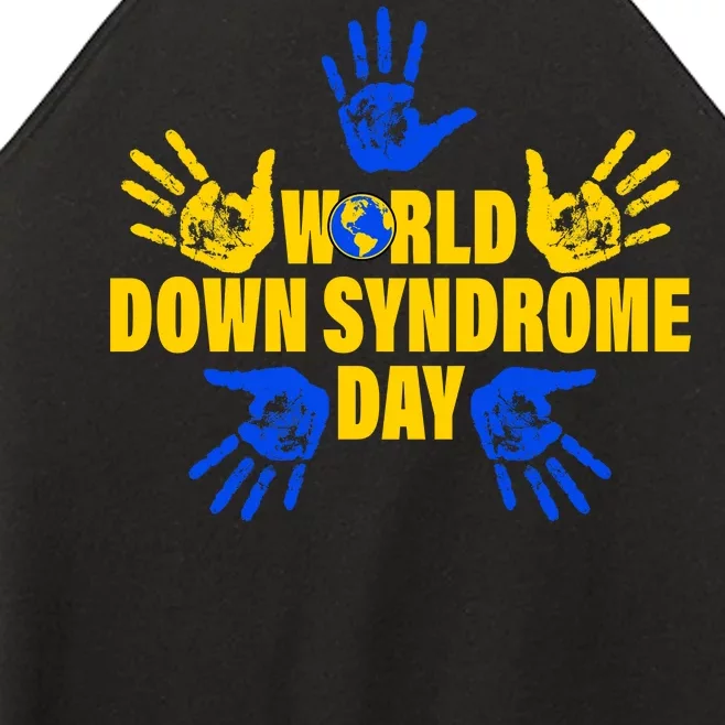 World Down Syndrome Day Hand Print Women’s Perfect Tri Rocker Tank