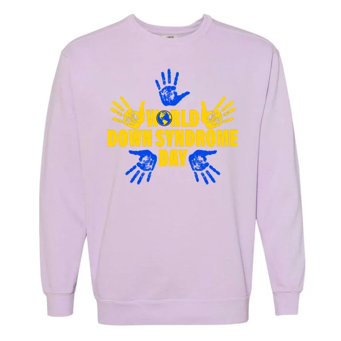 World Down Syndrome Day Hand Print Garment-Dyed Sweatshirt