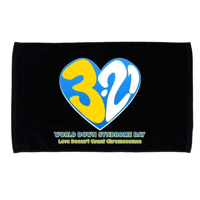 World Down Syndrome Day Love Doesn't Count Chromosomes Microfiber Hand Towel