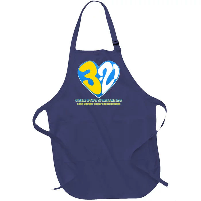 World Down Syndrome Day Love Doesn't Count Chromosomes Full-Length Apron With Pocket