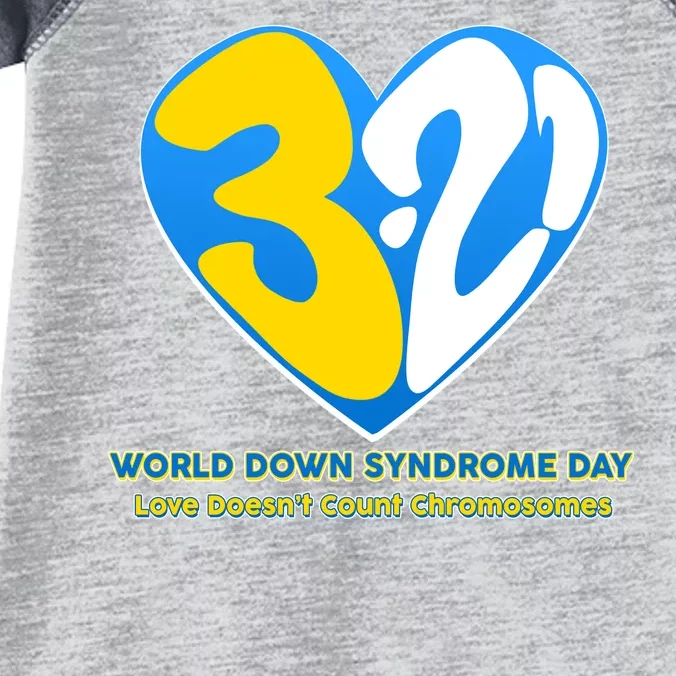 World Down Syndrome Day Love Doesn't Count Chromosomes Infant Baby Jersey Bodysuit