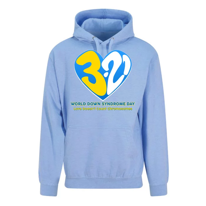 World Down Syndrome Day Love Doesn't Count Chromosomes Unisex Surf Hoodie