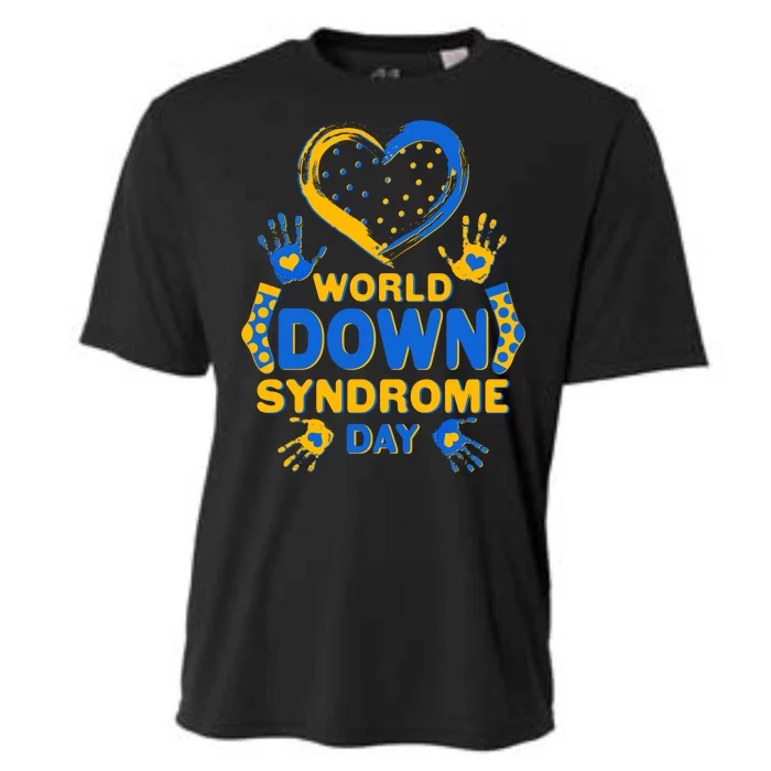 World Down Syndrome Day Painted Hands And Polka Dots Cooling Performance Crew T-Shirt