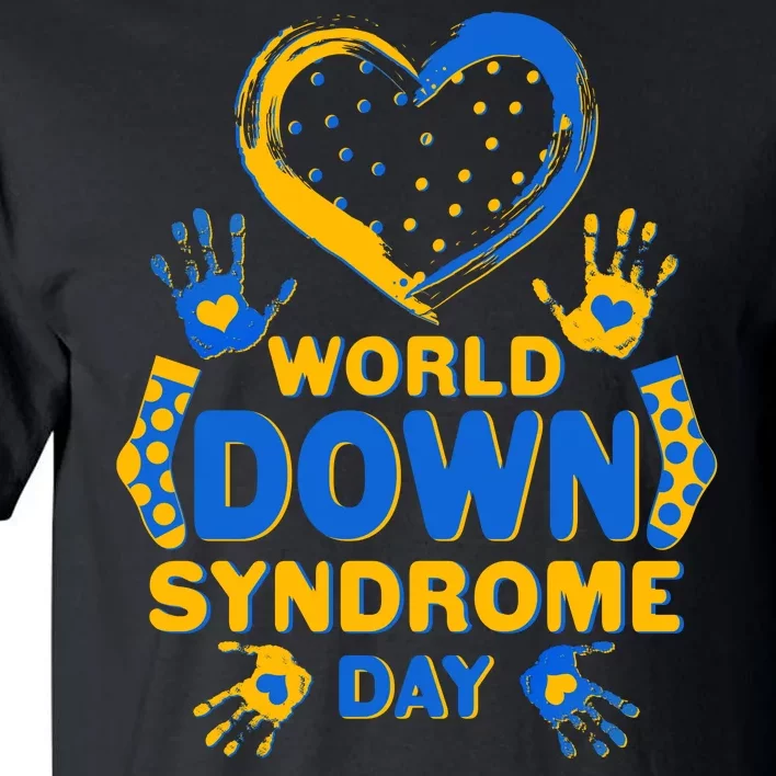 World Down Syndrome Day Painted Hands And Polka Dots Tall T-Shirt