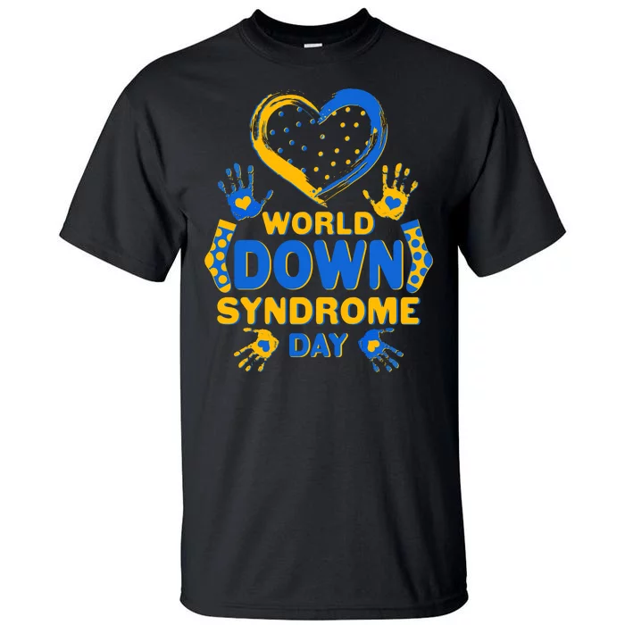 World Down Syndrome Day Painted Hands And Polka Dots Tall T-Shirt