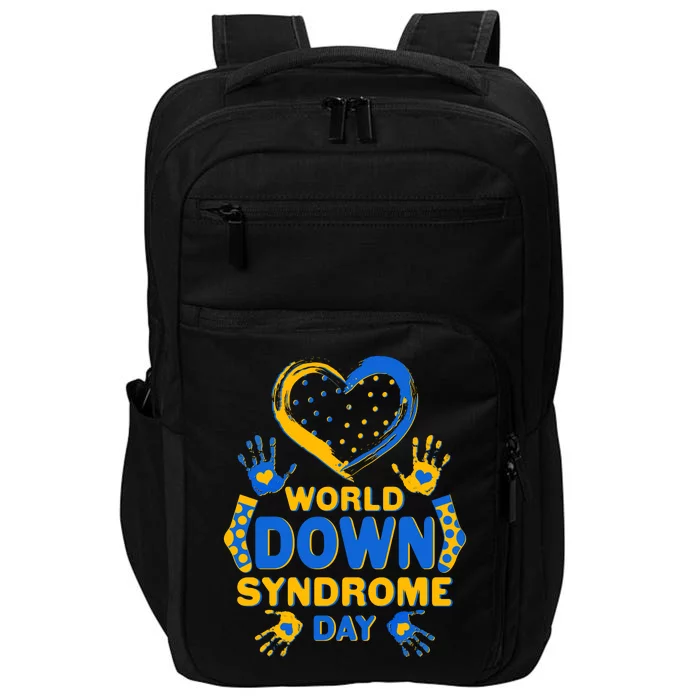 World Down Syndrome Day Painted Hands And Polka Dots Impact Tech Backpack