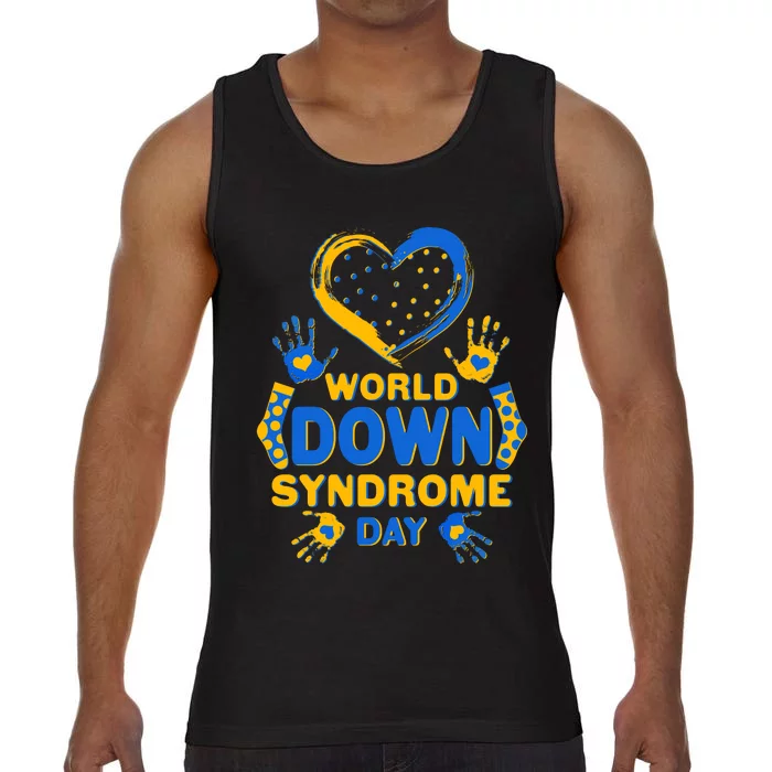 World Down Syndrome Day Painted Hands And Polka Dots Comfort Colors® Tank Top