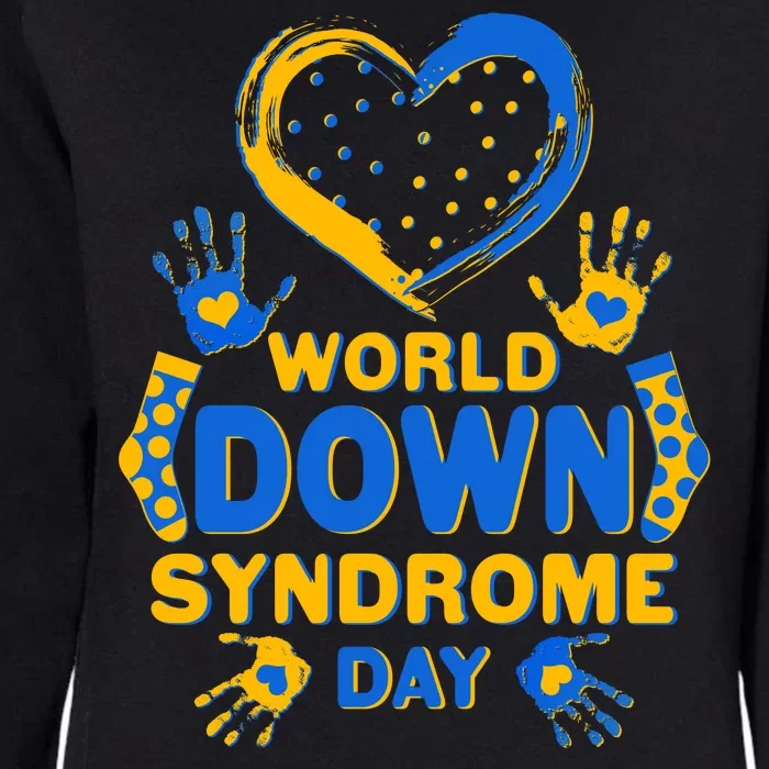 World Down Syndrome Day Painted Hands And Polka Dots Womens California Wash Sweatshirt