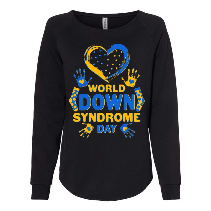 World Down Syndrome Day Painted Hands And Polka Dots Womens California Wash Sweatshirt