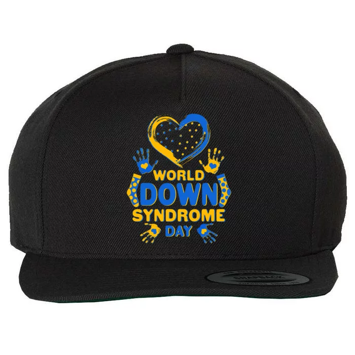 World Down Syndrome Day Painted Hands And Polka Dots Wool Snapback Cap