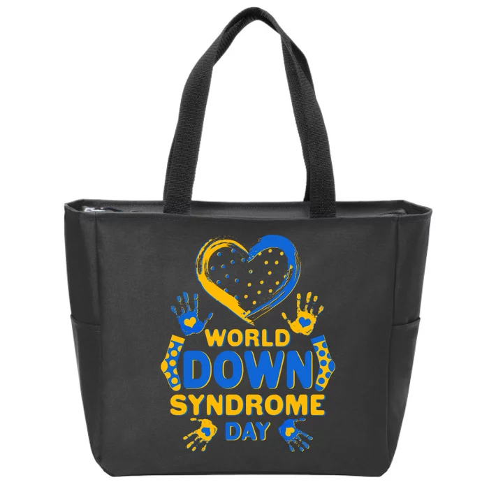 World Down Syndrome Day Painted Hands And Polka Dots Zip Tote Bag