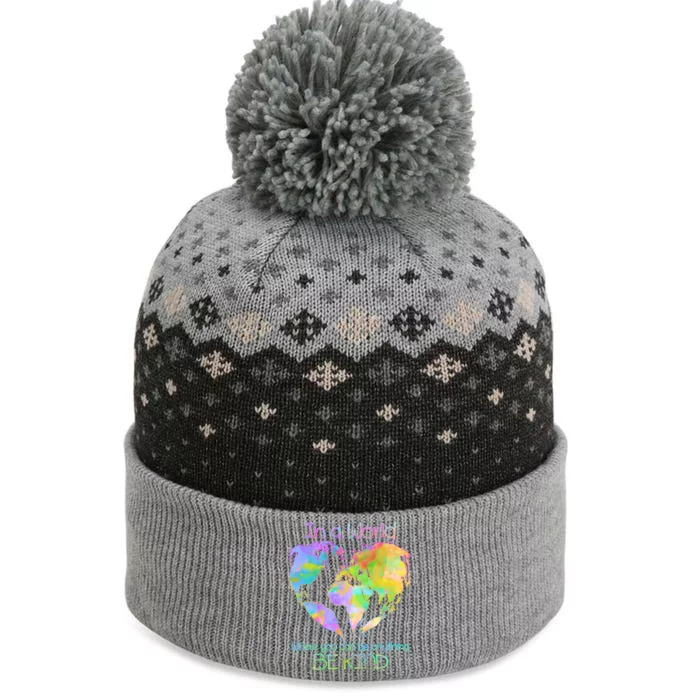 World Full Of Love Be Kind The Baniff Cuffed Pom Beanie