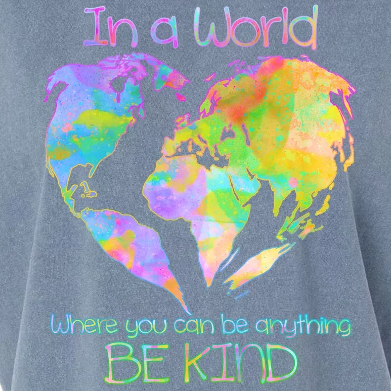 World Full Of Love Be Kind Garment-Dyed Women's Muscle Tee