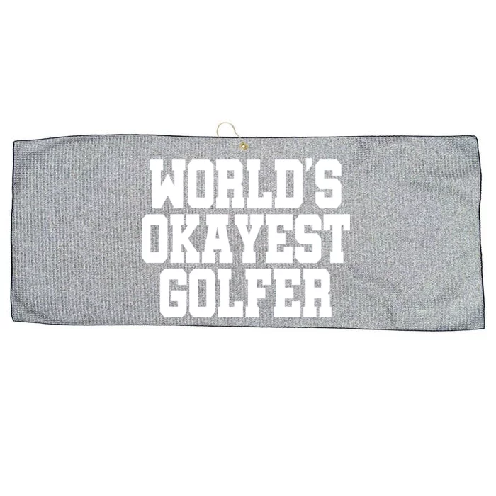 World Okayest Golfer Large Microfiber Waffle Golf Towel