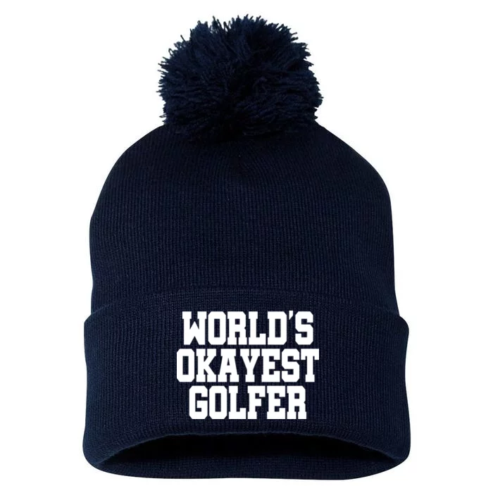 World Okayest Golfer Pom Pom 12in Knit Beanie