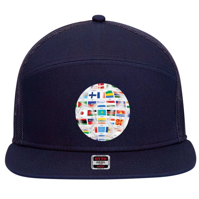 World Soccer Ball 7 Panel Mesh Trucker Snapback Hat