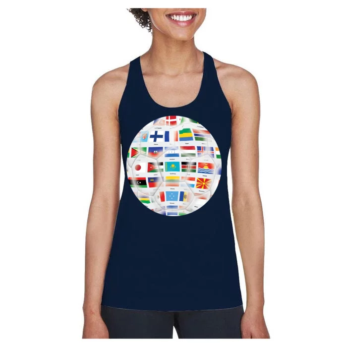 World Soccer Ball Women's Racerback Tank