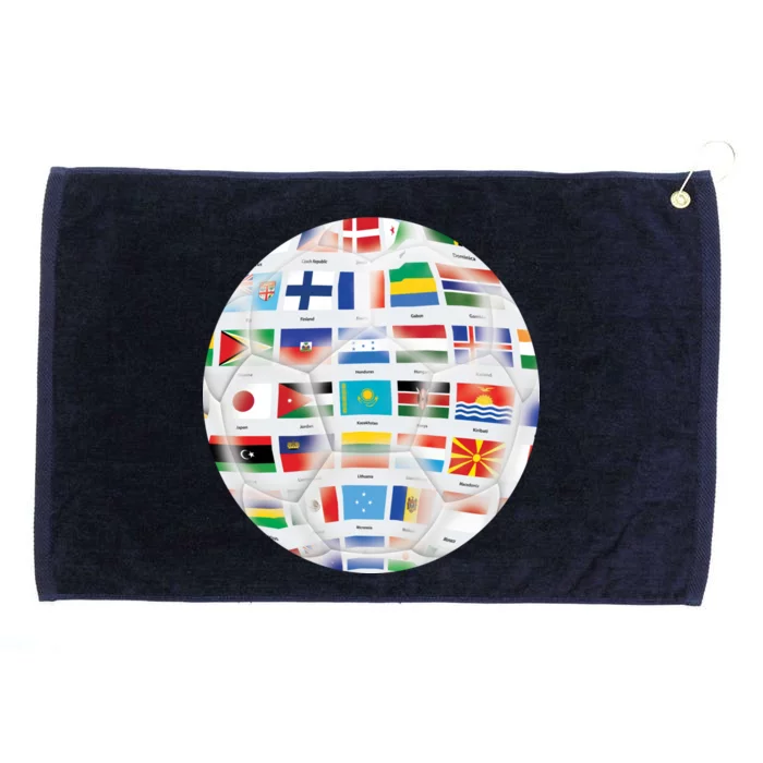 World Soccer Ball Grommeted Golf Towel