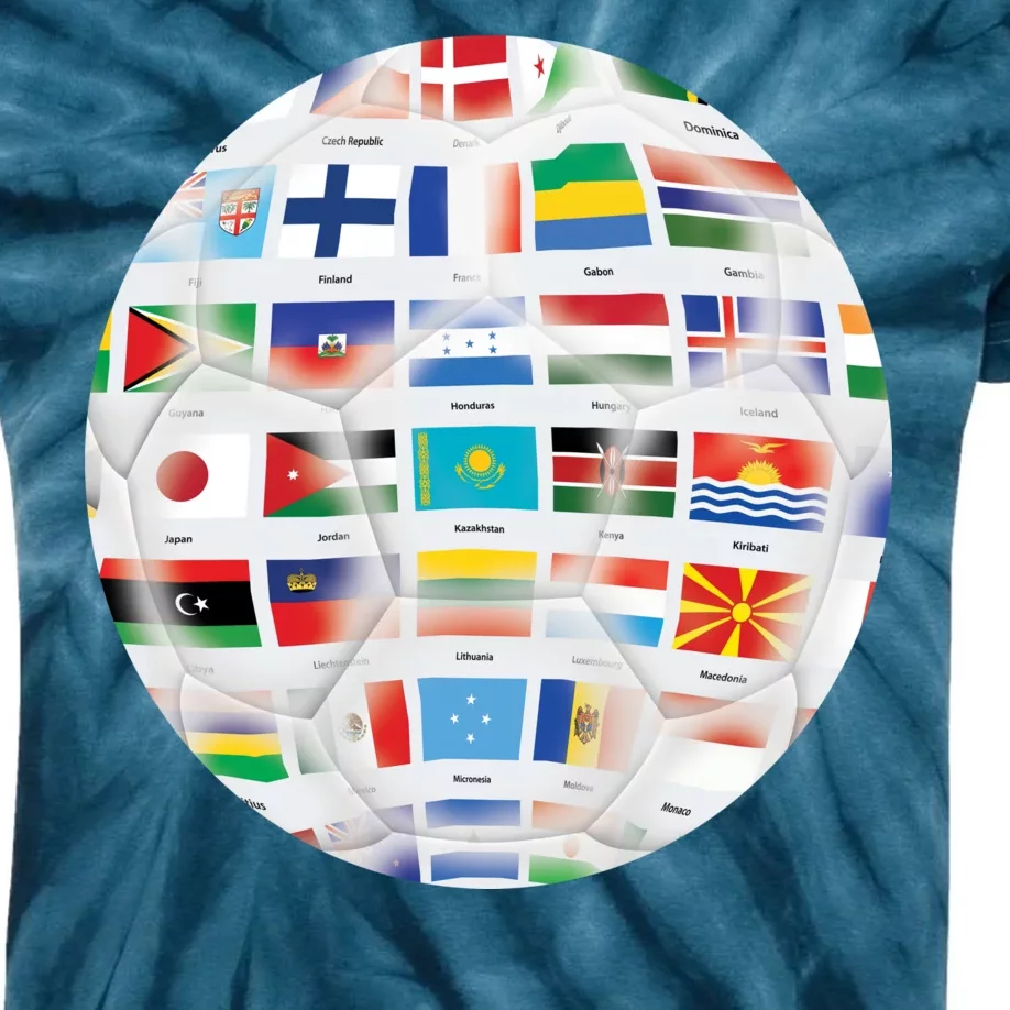 World Soccer Ball Kids Tie-Dye T-Shirt