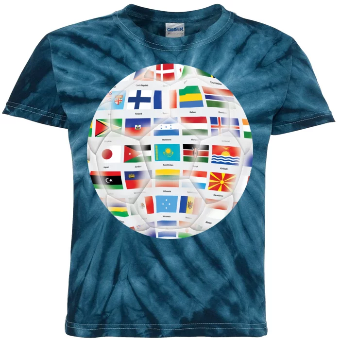 World Soccer Ball Kids Tie-Dye T-Shirt