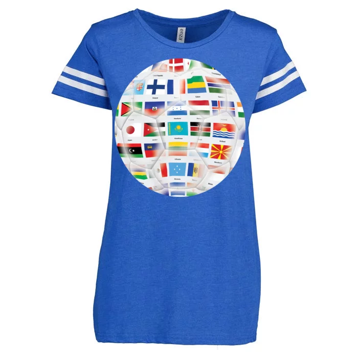 World Soccer Ball Enza Ladies Jersey Football T-Shirt