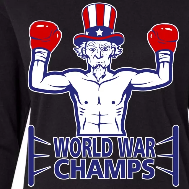 World War Champs Uncle Sam Womens Cotton Relaxed Long Sleeve T-Shirt