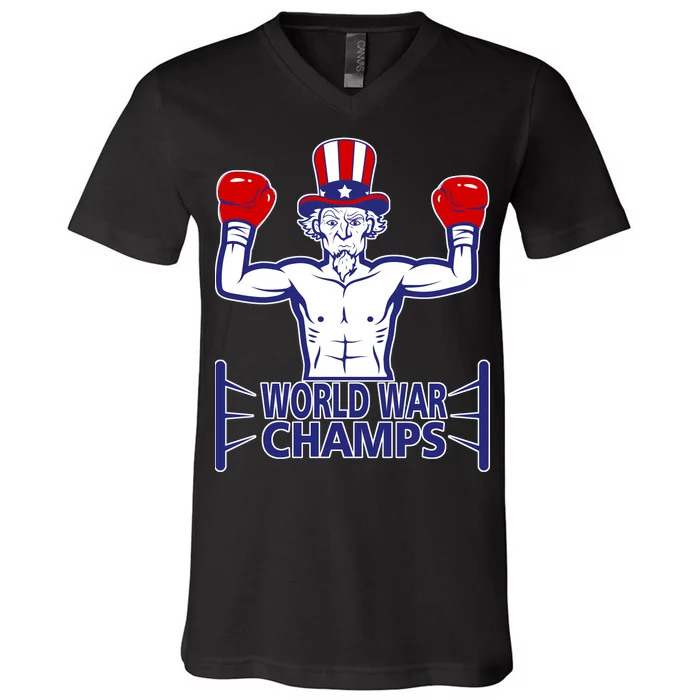 World War Champs Uncle Sam V-Neck T-Shirt